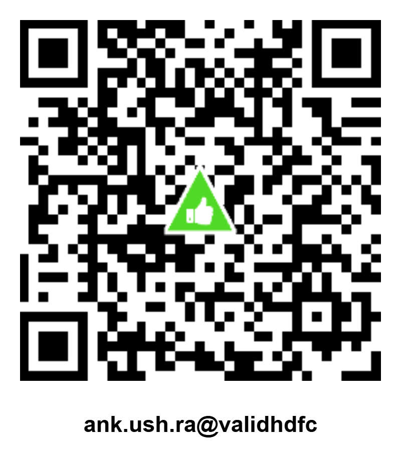 SEBI-validated UPI QR code for ank.ush.ra@validhdfc